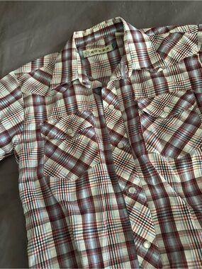 Roper Boy’s Red Plaid Western Button-Up Shirt